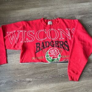 Wisconsin Badgers Furst of a Kind Vintage Crop Sweatshirt